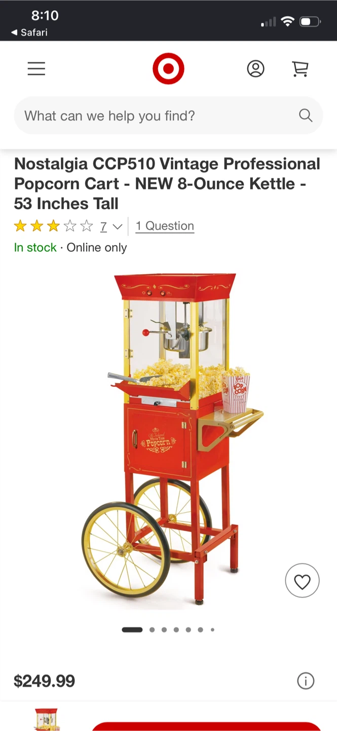 Nostalgia CCP510 Vintage Professional Popcorn Cart