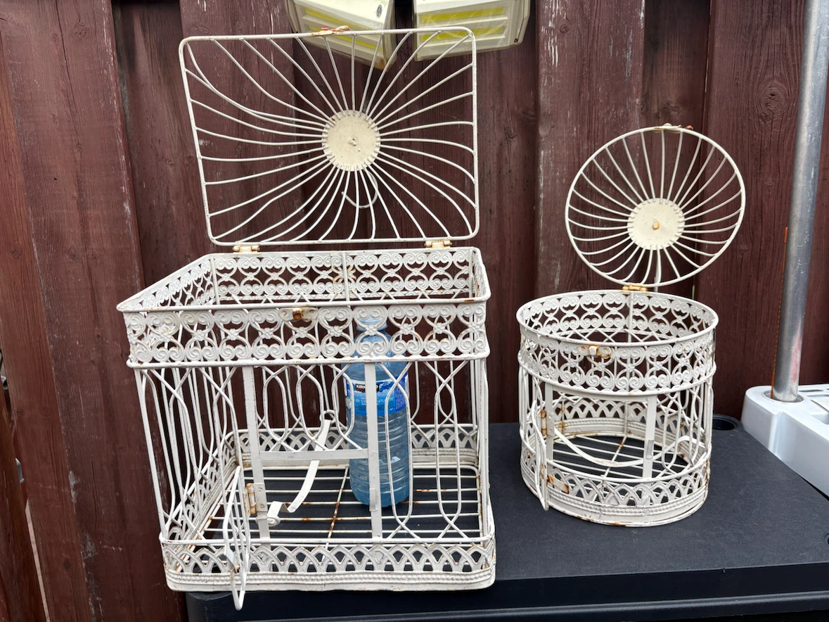 2 White Decorative Bird Cages - photo 3