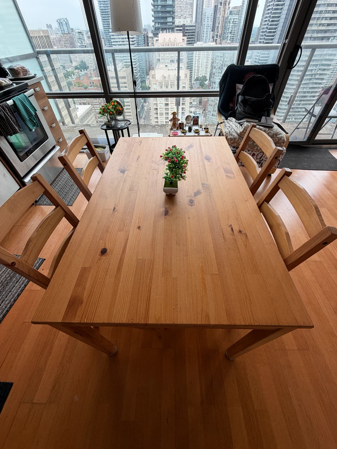 IKEA Wooden Dining Table and Chairs Set - photo 2