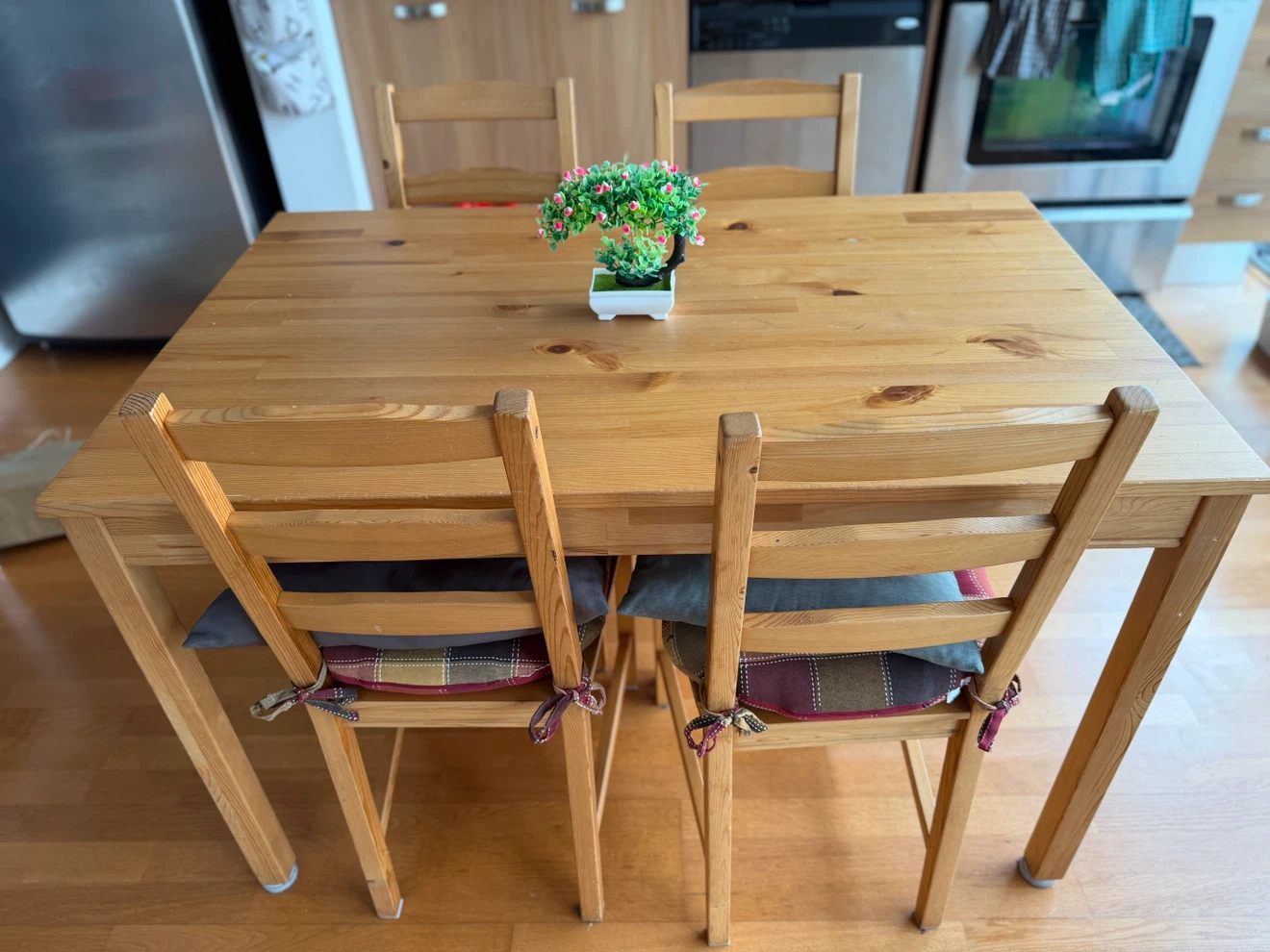 IKEA Wooden Dining Table and Chairs Set - photo 3