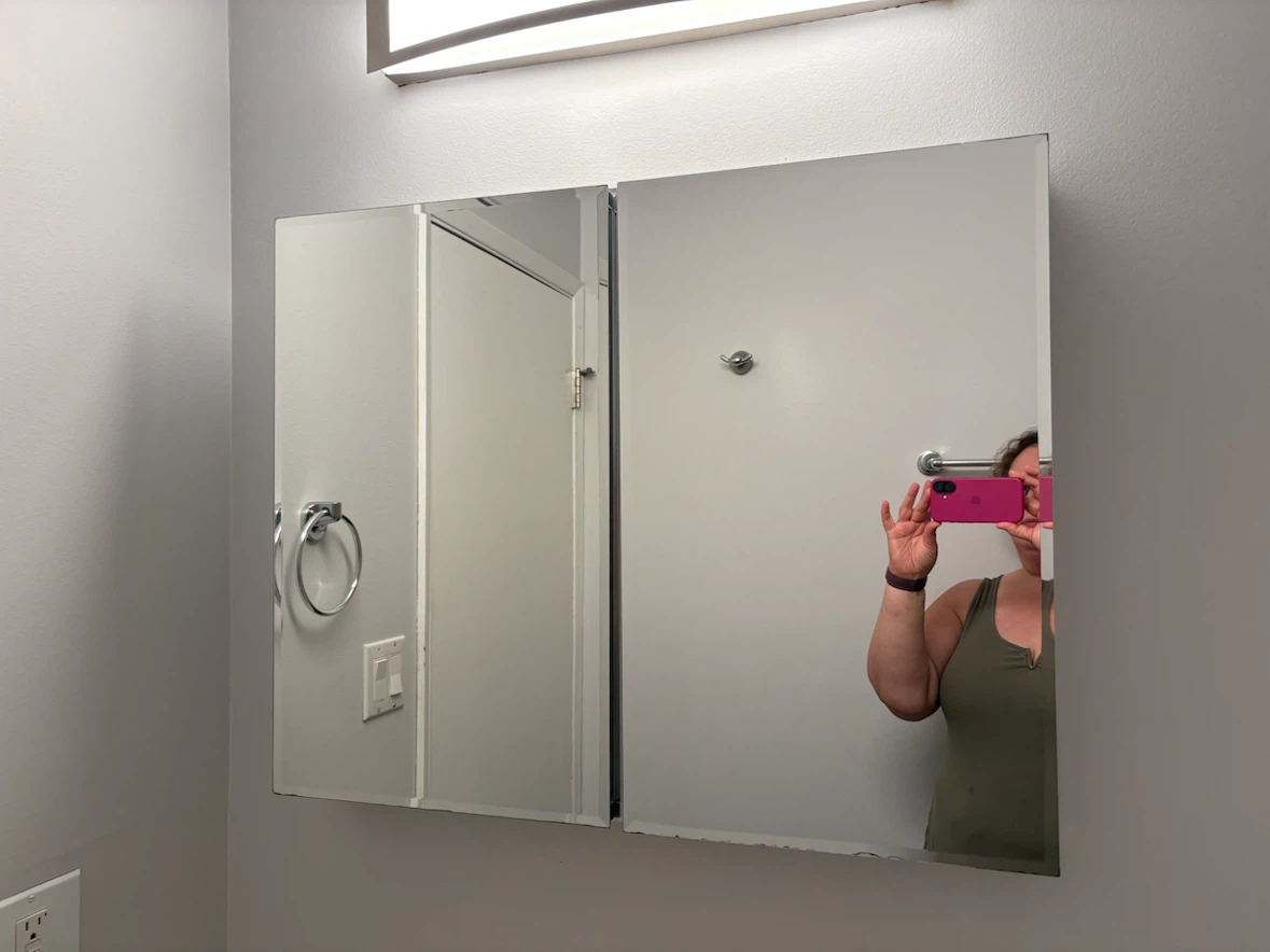 Medicine Cabinet with Mirrored Doors