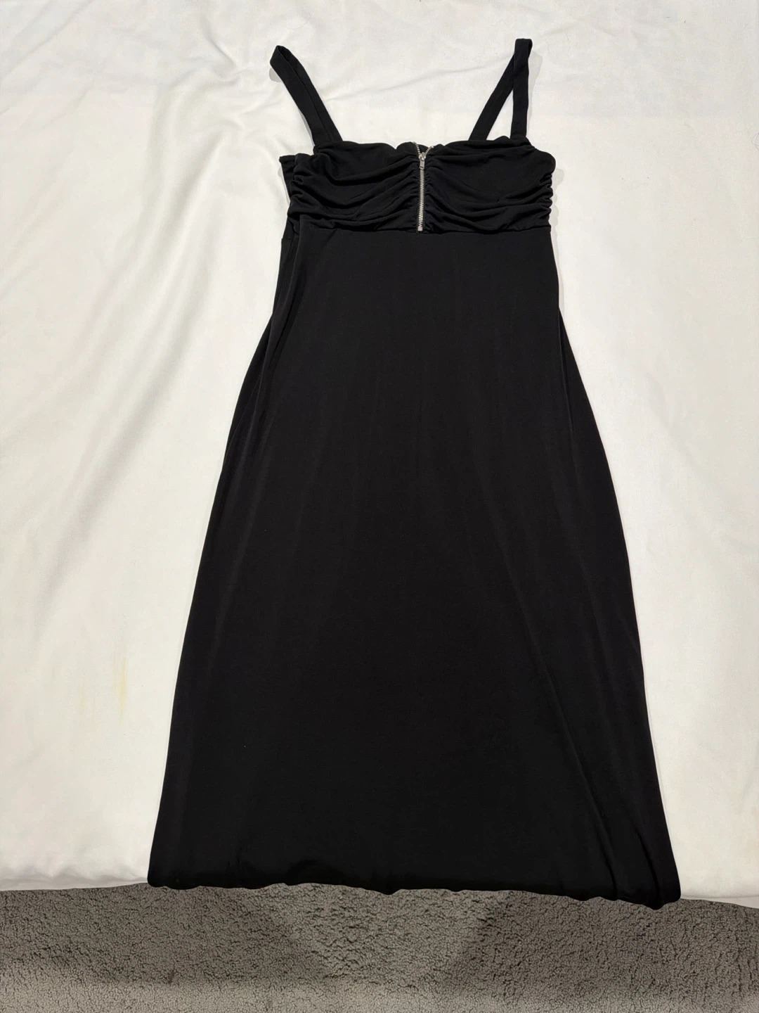 Black Divided by H&M Ruched Midi Dress with Zipper