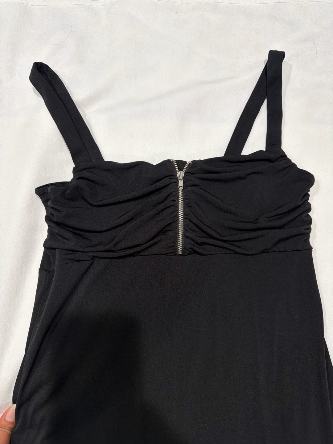Black Divided by H&M Ruched Midi Dress with Zipper - photo 2