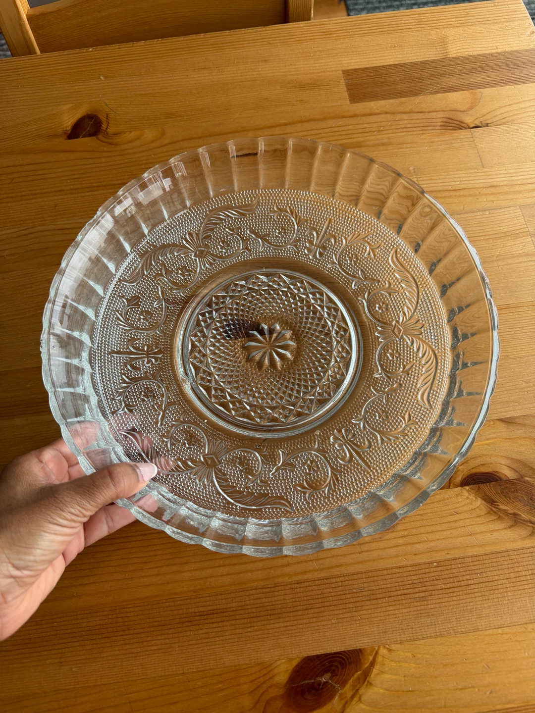 12” Clear Glass Serving Platter( heavy!) - photo 5