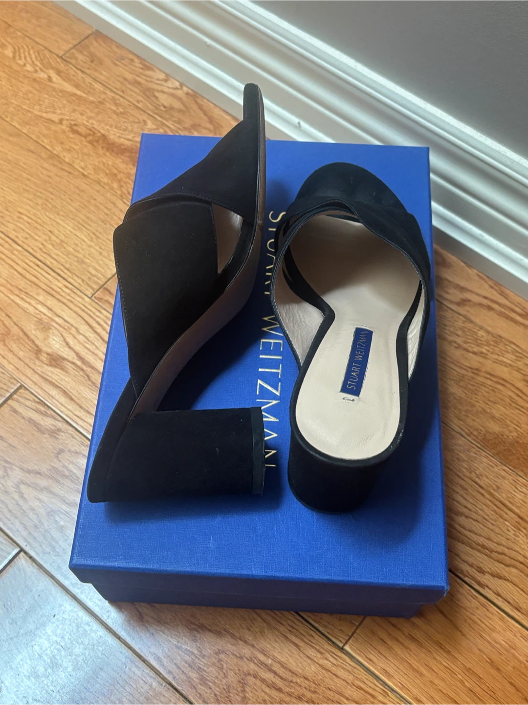 Stuart Weitzman Black Suede Mule Heels - Size 8.5 - photo 4