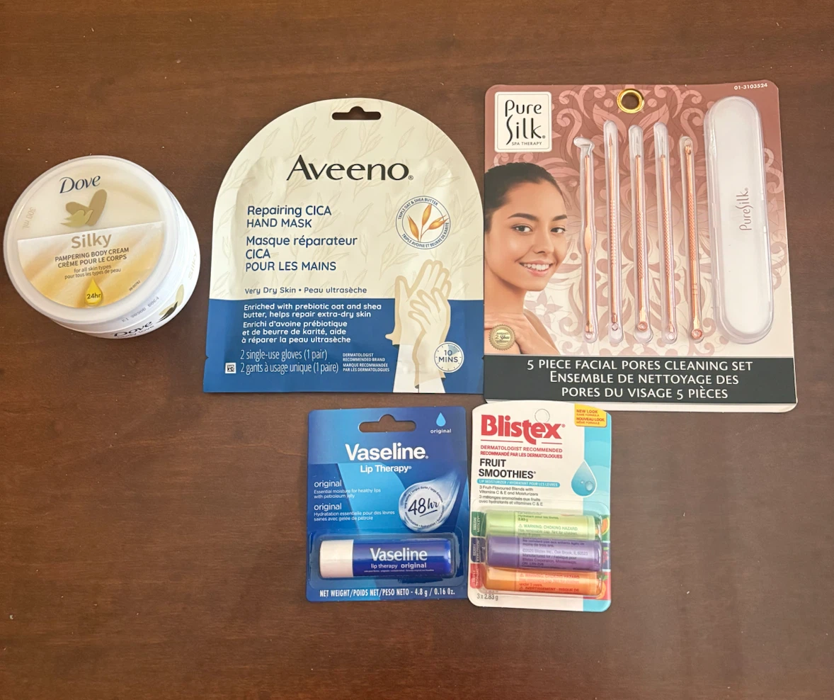 Cosmetics: Dove, Aveeno, Pure Silk, etc..(All together for $5)