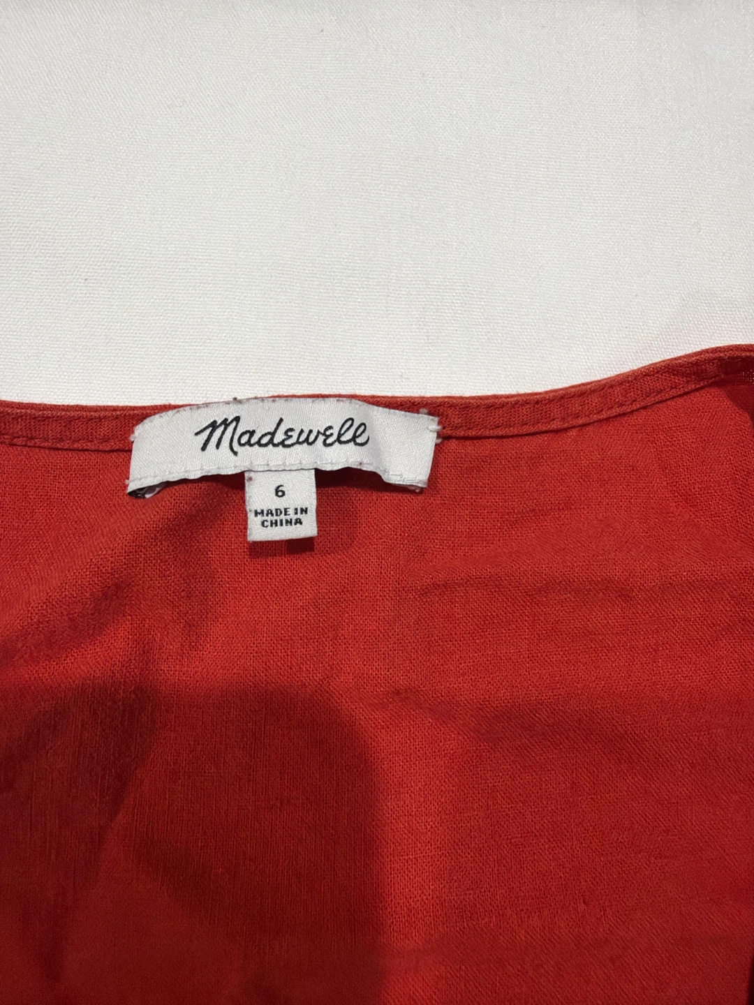 Madewell Red Button-Up Top Size 6 - photo 2
