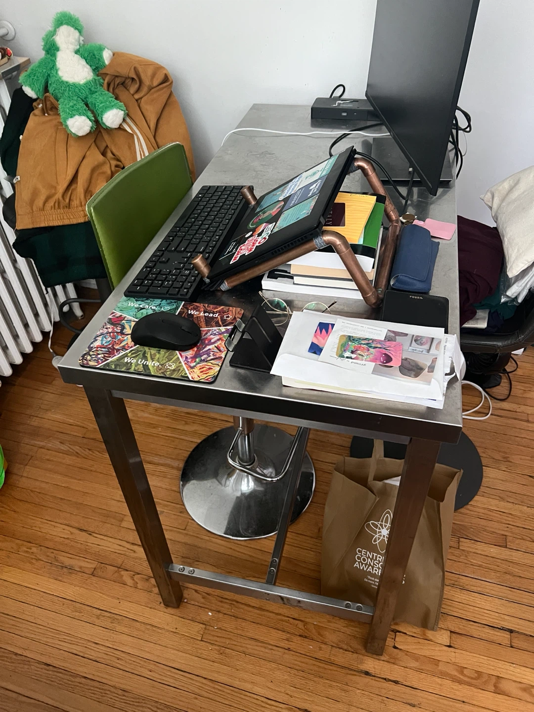 Stainless Steel Table and 1 Chair