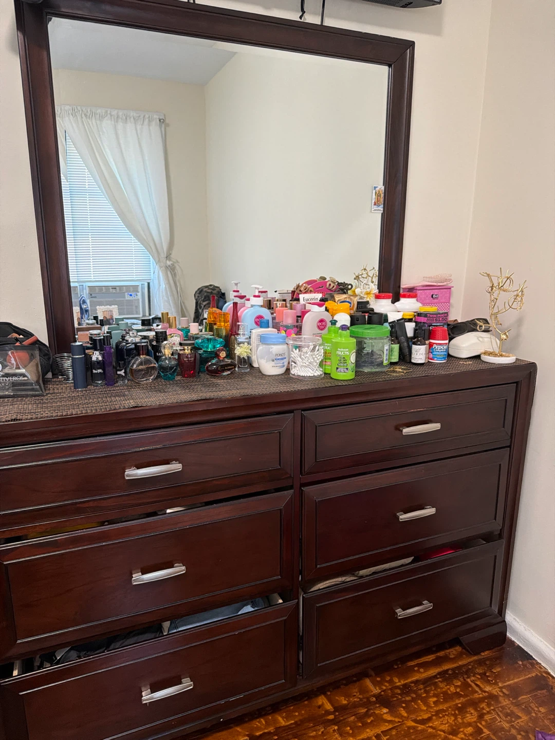 Dark Wood Dresser with Mirror - photo 3