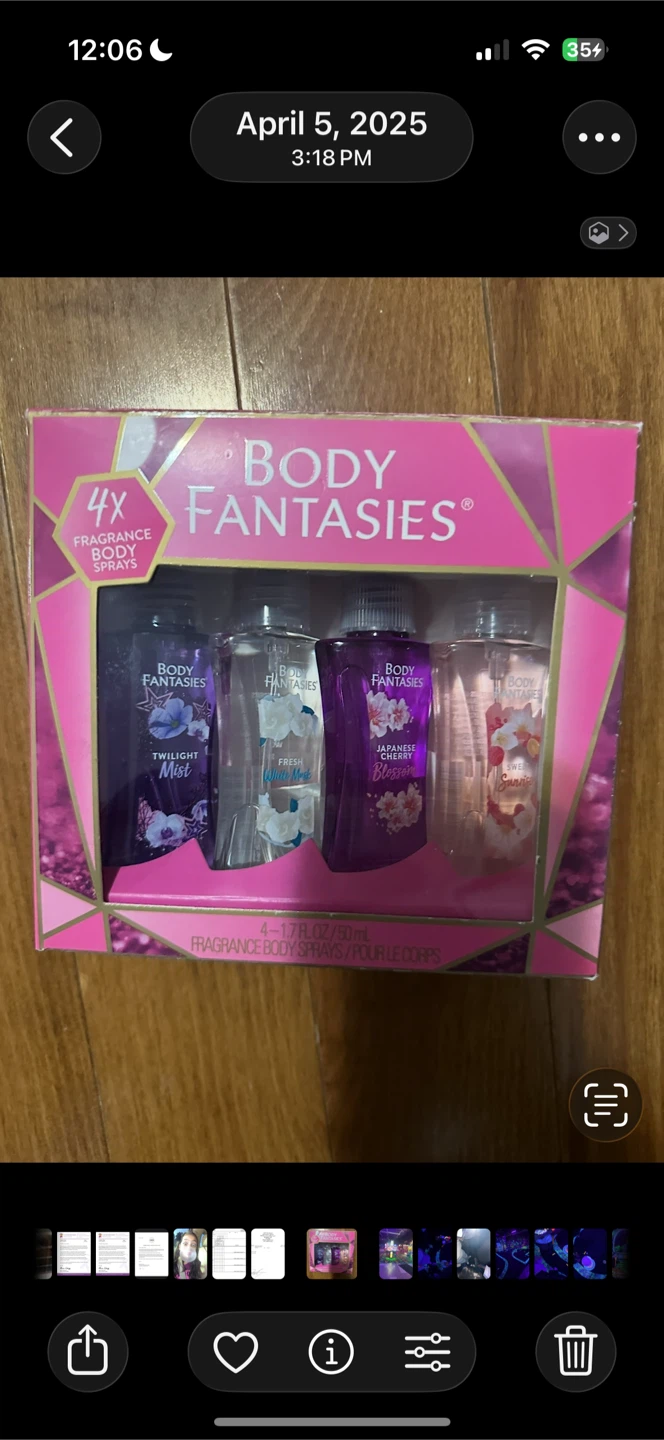 Body Fantasies 4x Fragrance Body Sprays Gift Set