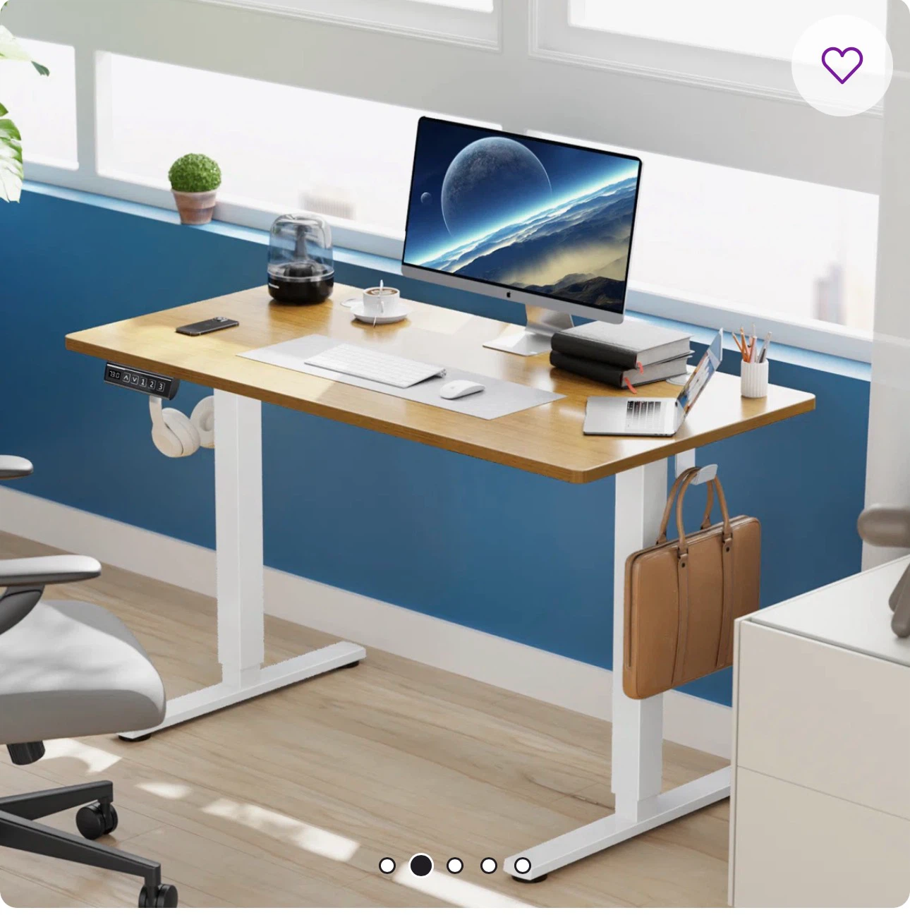 Latitude Run Oak Natural/White Standing Desk - photo 5