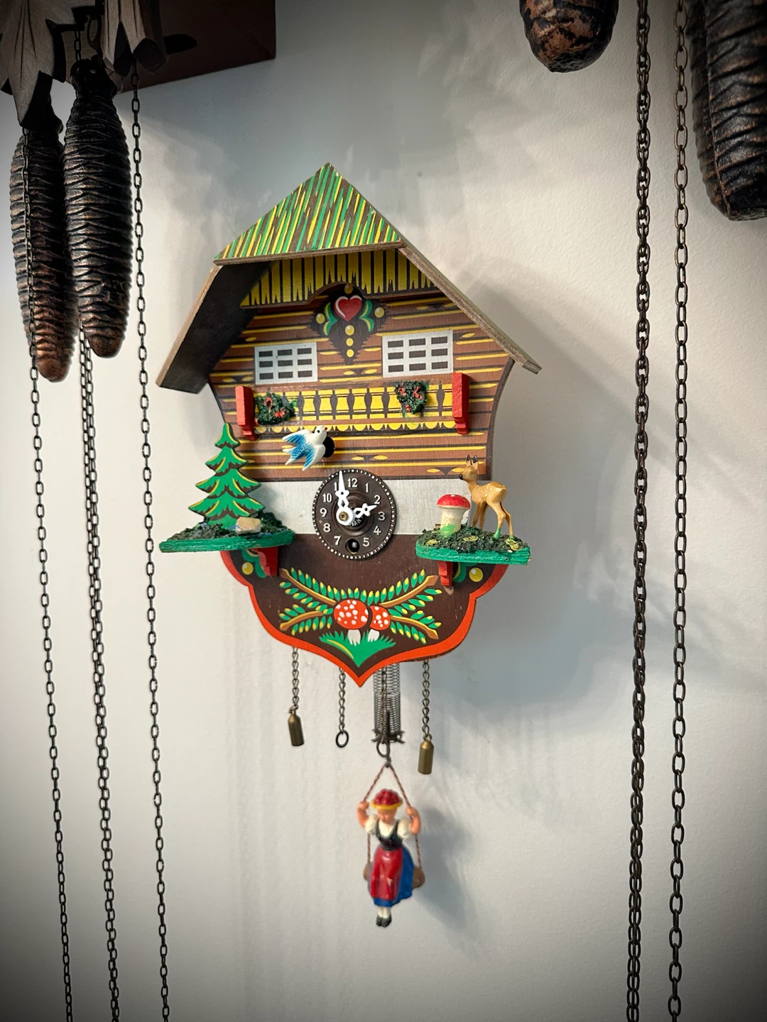 Cuckoo Clock - German chalet with swinging girl - photo 2
