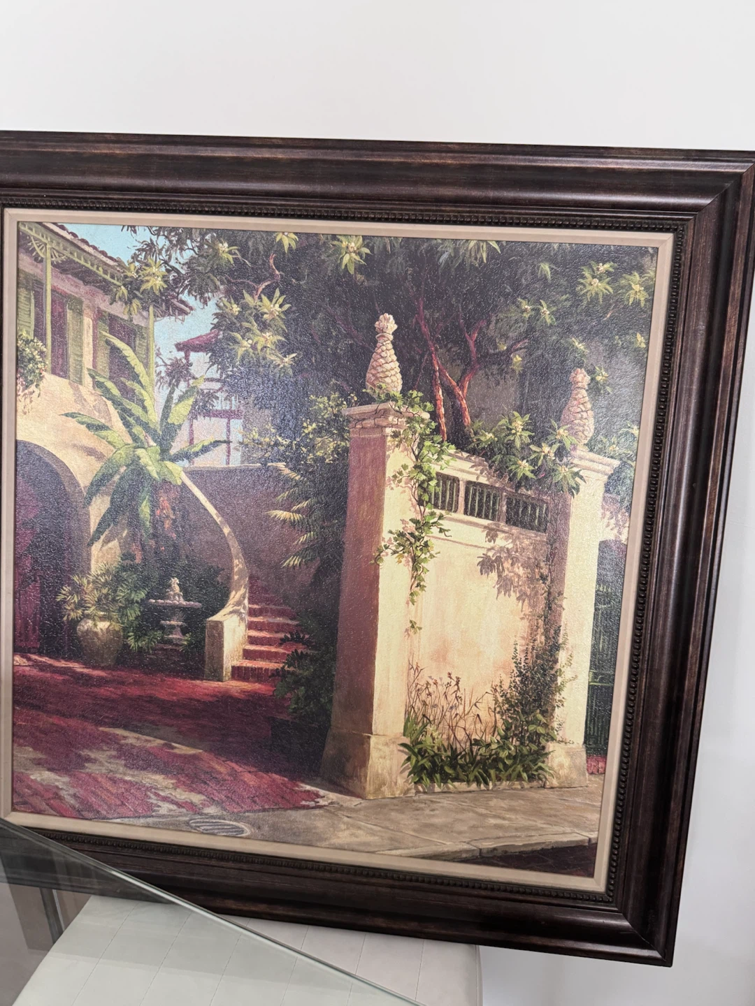 Framed Painting of a Courtyard Scene