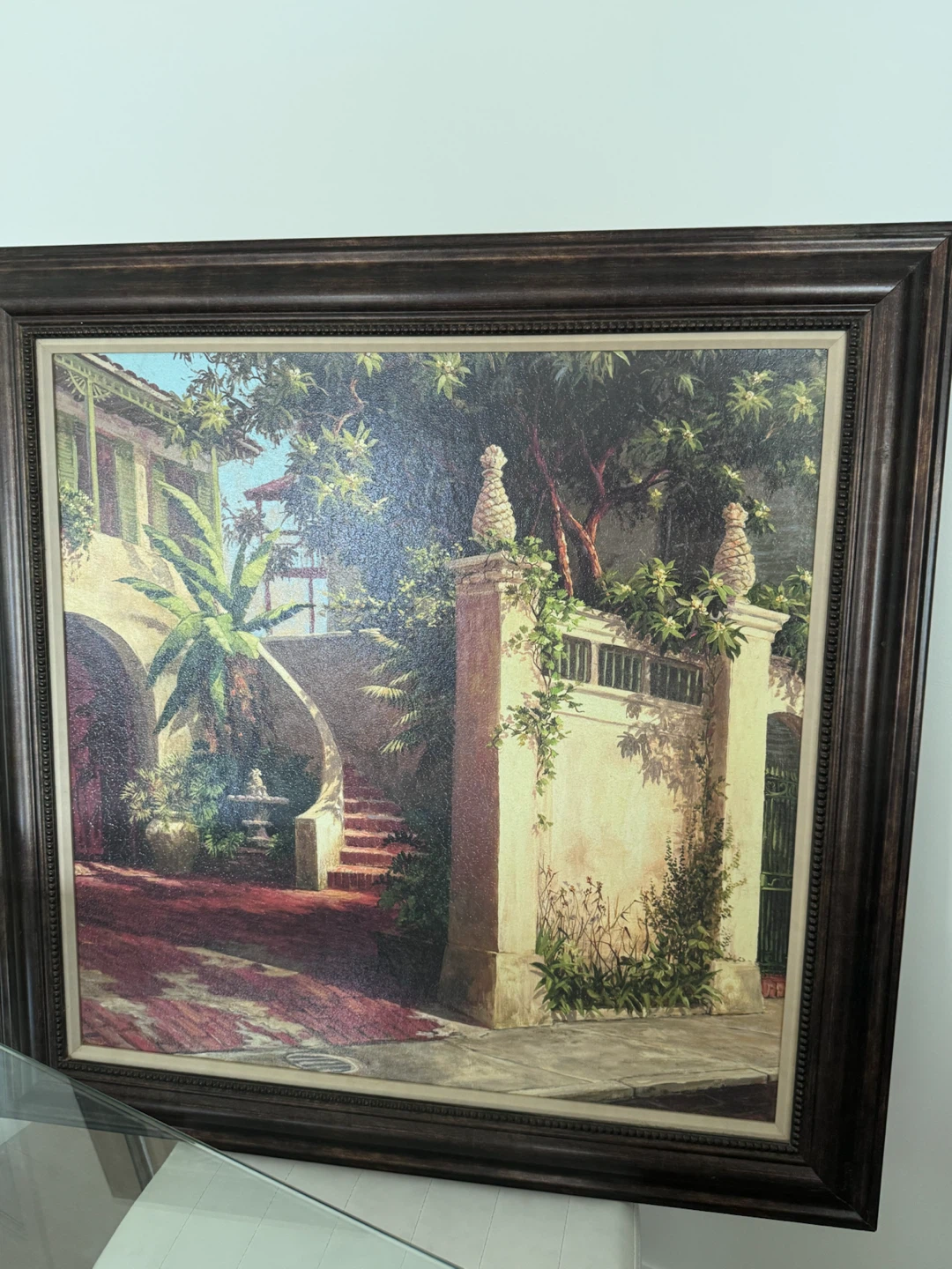 Framed Painting of a Courtyard Scene - photo 2