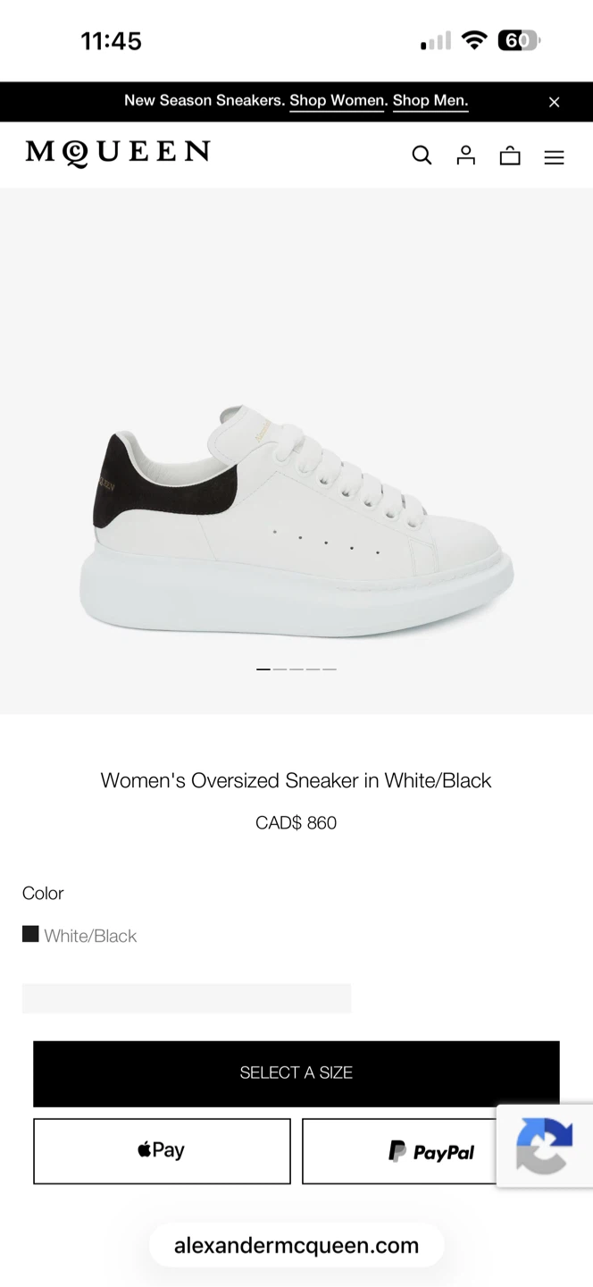 WOMEN SIZE 6 /36 ALEXANDER MCQUEEN OVERSIZED SNEAKER SHOES - photo 2