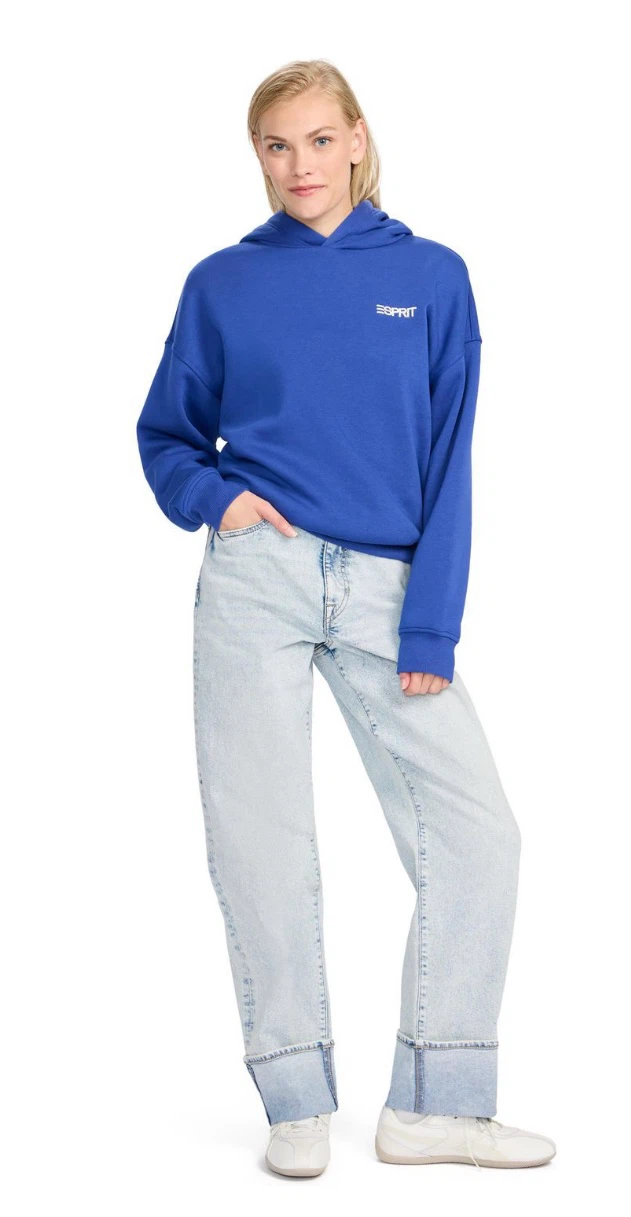 ESPRIT Women’s Oversized Logo Sweatshirt Hoodie, Retro 80s Viral - photo 5
