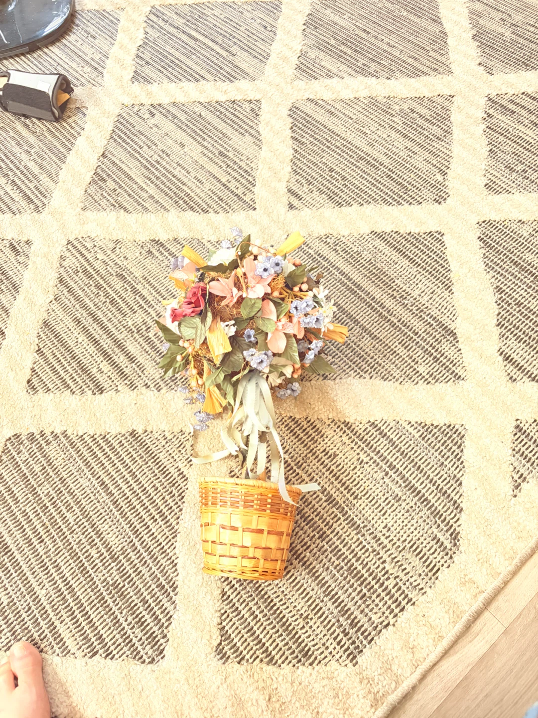 Decorative Floral Arrangement in Wicker Basket - photo 4