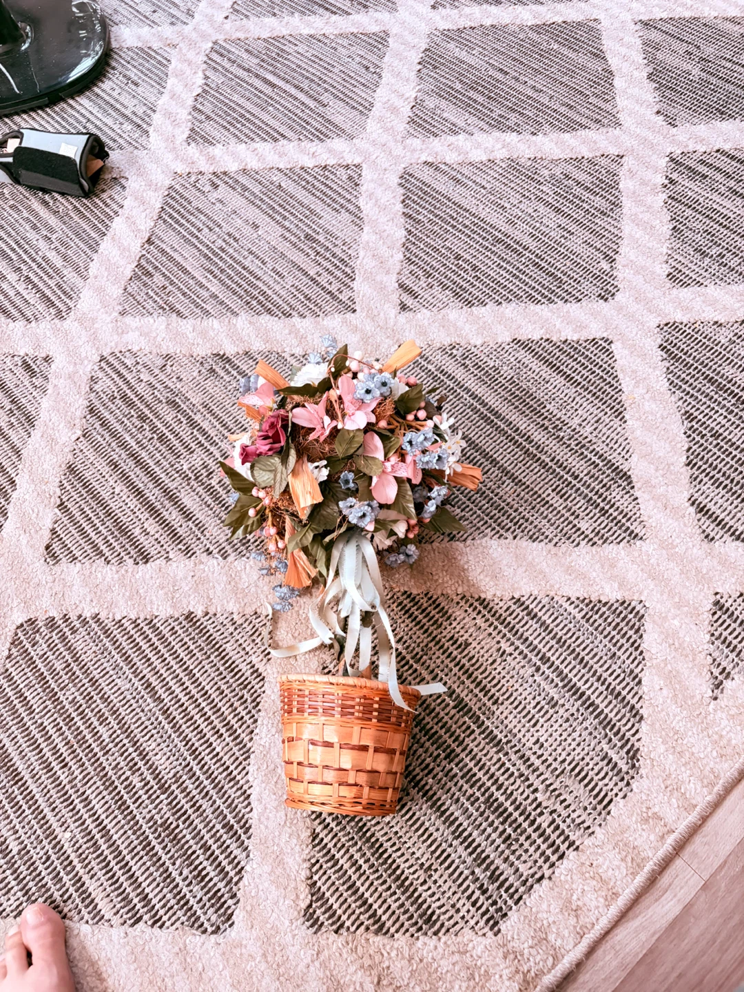Decorative Floral Arrangement in Wicker Basket - photo 5