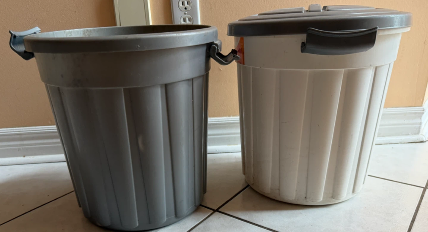 Two Plastic Bins with Lid