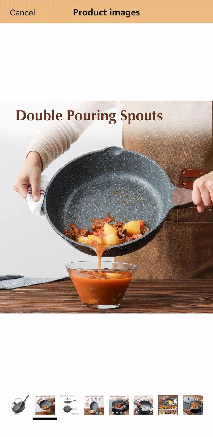 11” Nonstick Deep Sauté Pan with Glass Lid - photo 2