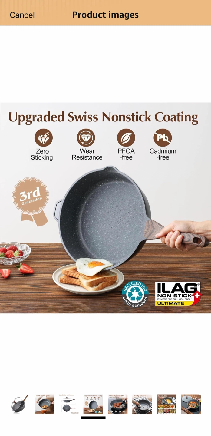 11” Nonstick Deep Sauté Pan with Glass Lid - photo 4