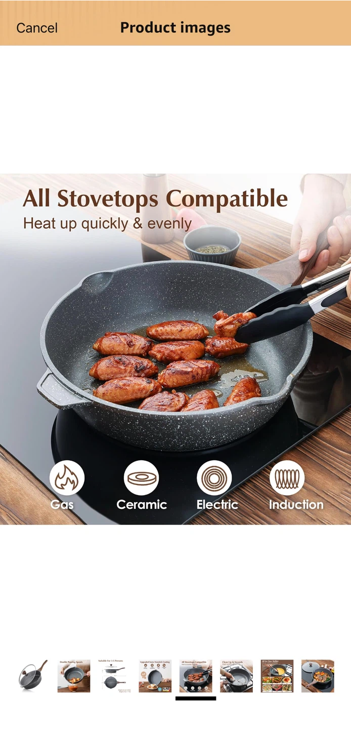 11” Nonstick Deep Sauté Pan with Glass Lid - photo 5