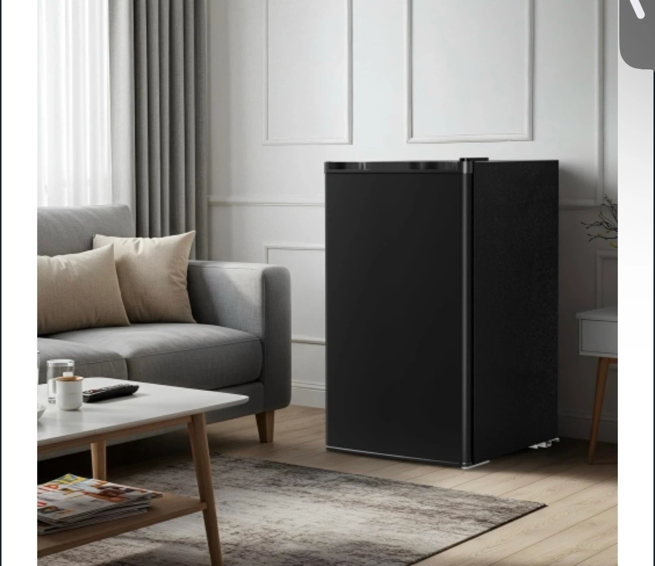 Black One Door Refrigerator - photo 4