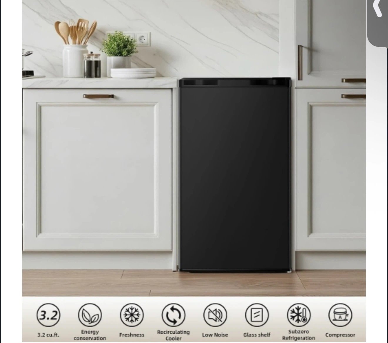 Black One Door Refrigerator - photo 5