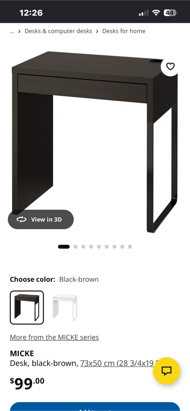 IKEA MICKE Desk - Black-brown