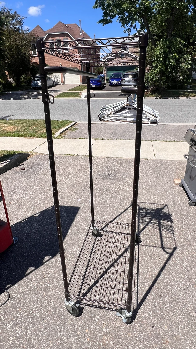 Rolling Garment Rack with Shelves - photo 2