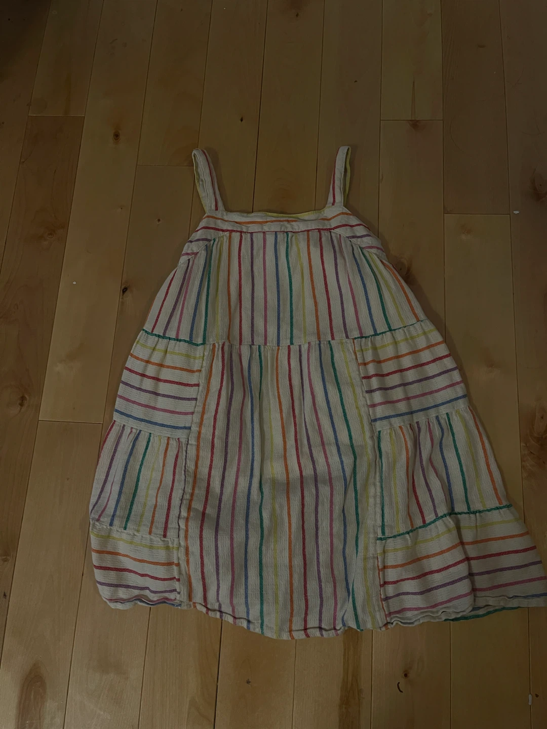 Girls Striped Tiered Dress