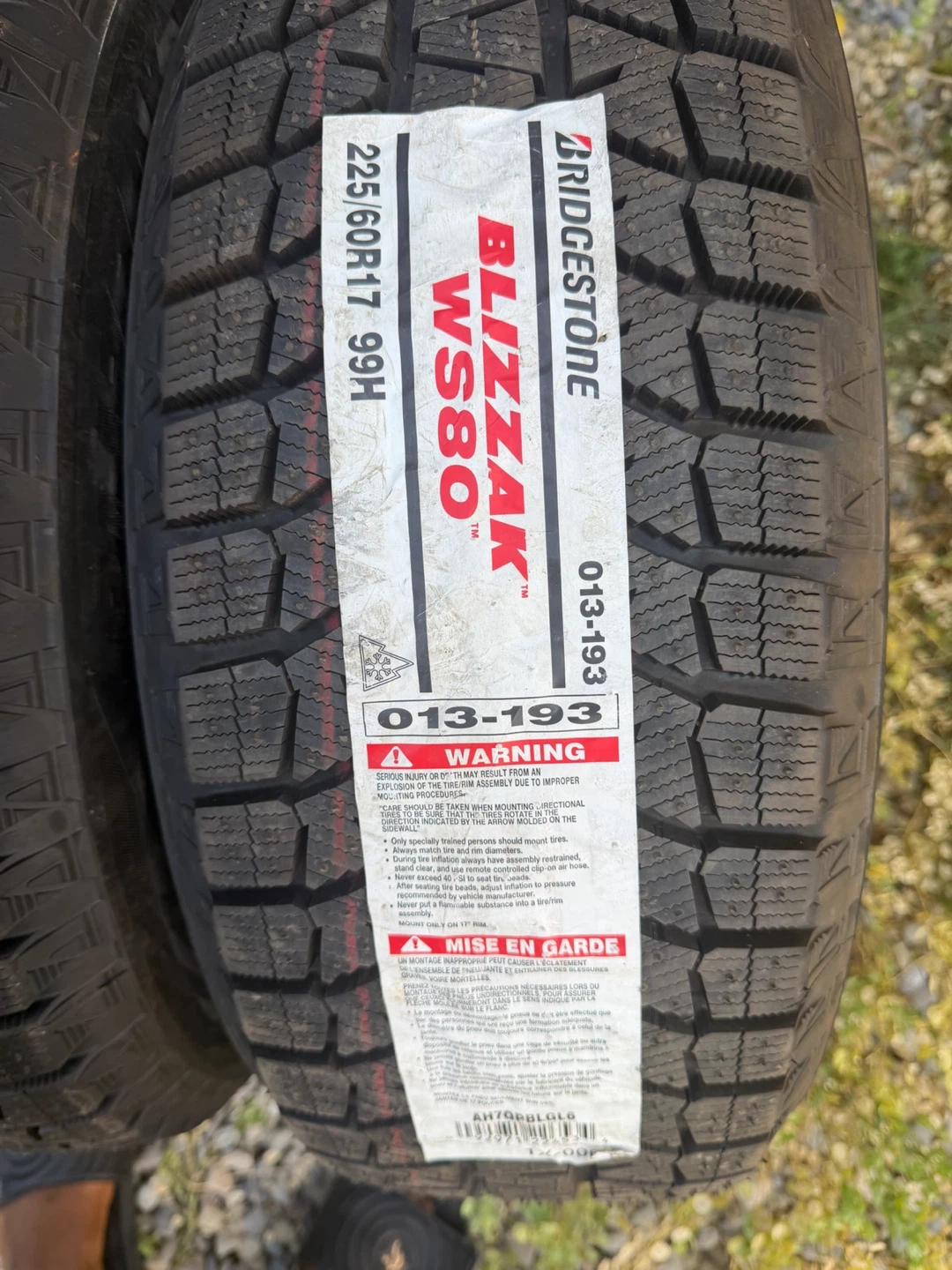 Bridgestone Blizzak WS80 Winter Tires - photo 2