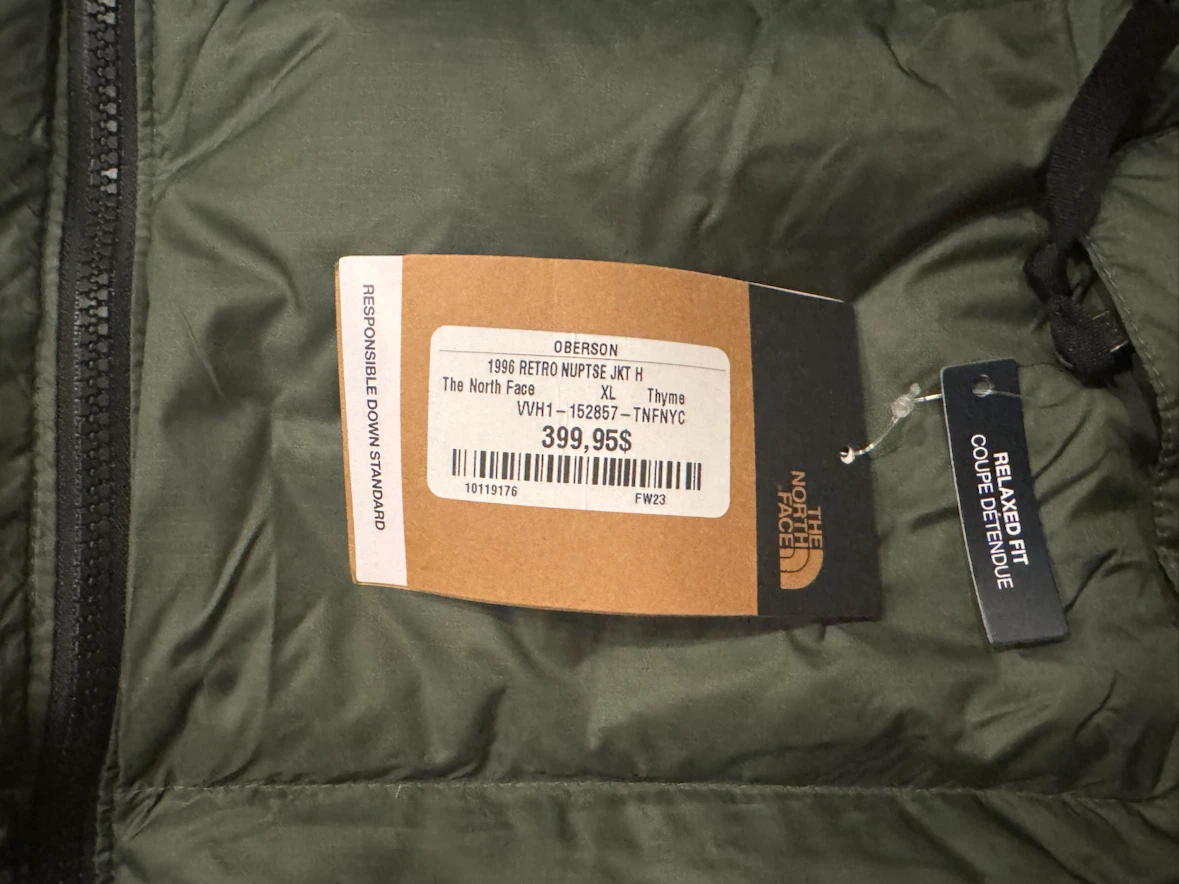 NWT The North Face 1996 Retro NUPTSE Jacket XL THYME Extra Large - photo 5