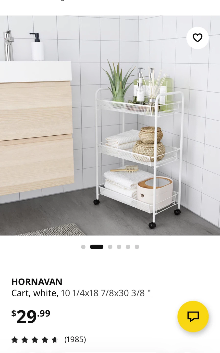 IKEA HORNÀVAN 3-Tier Cart White