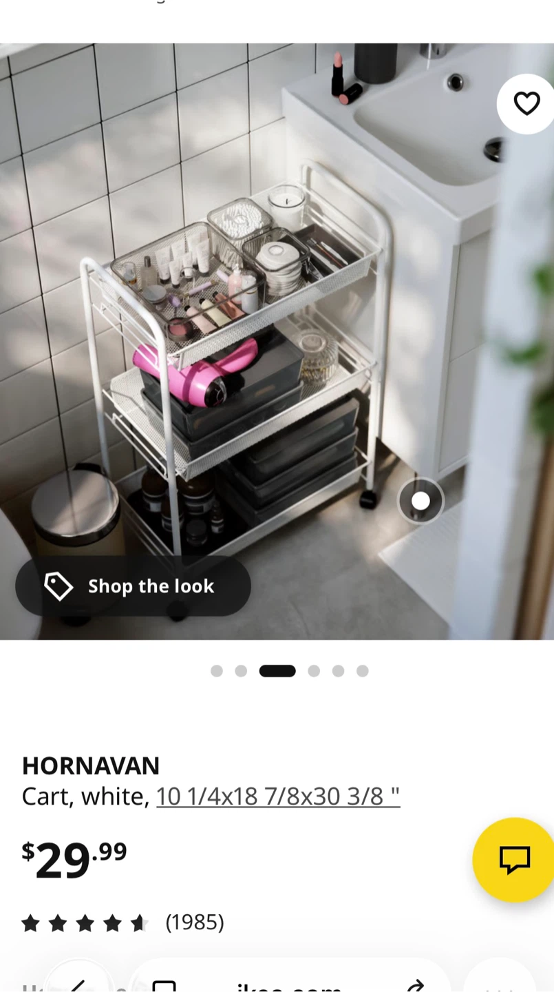 IKEA HORNÀVAN 3-Tier Cart White - photo 4