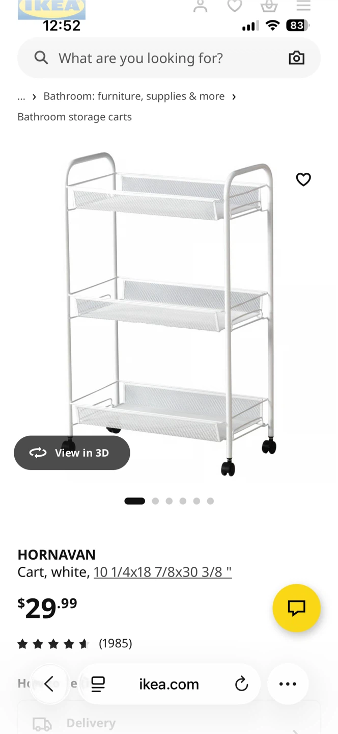 IKEA HORNÀVAN 3-Tier Cart White - photo 5