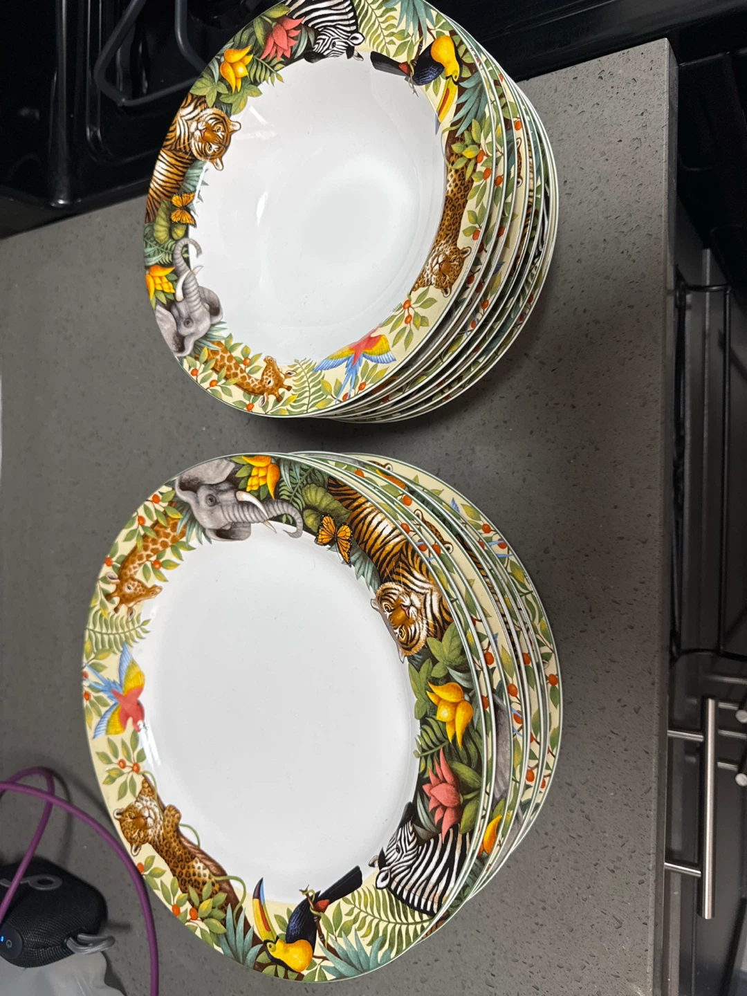 Oneida Jungle Animals Plates and Bowls Set (8)
