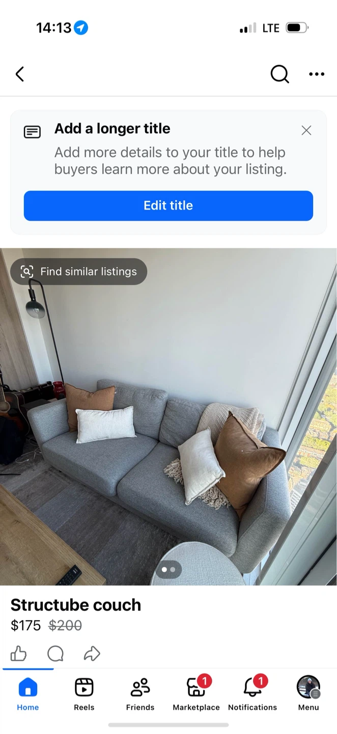 Grey Fabric Loveseat Sofa - photo 2