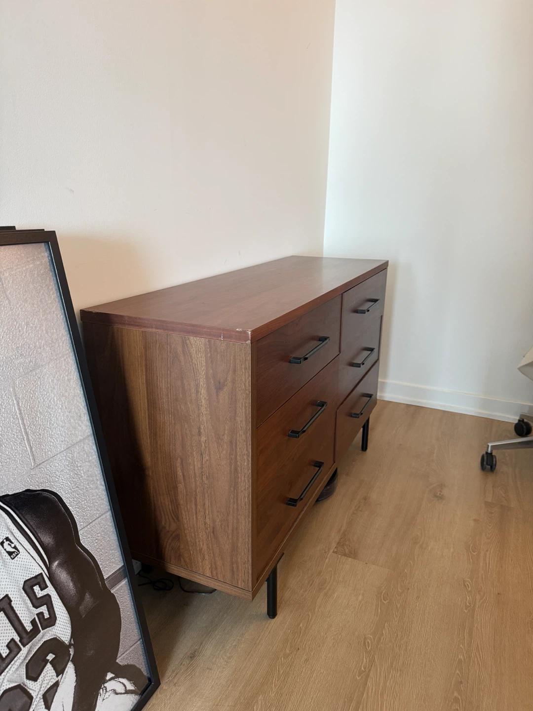 Brown Wood Dresser with 6 Drawers - photo 2