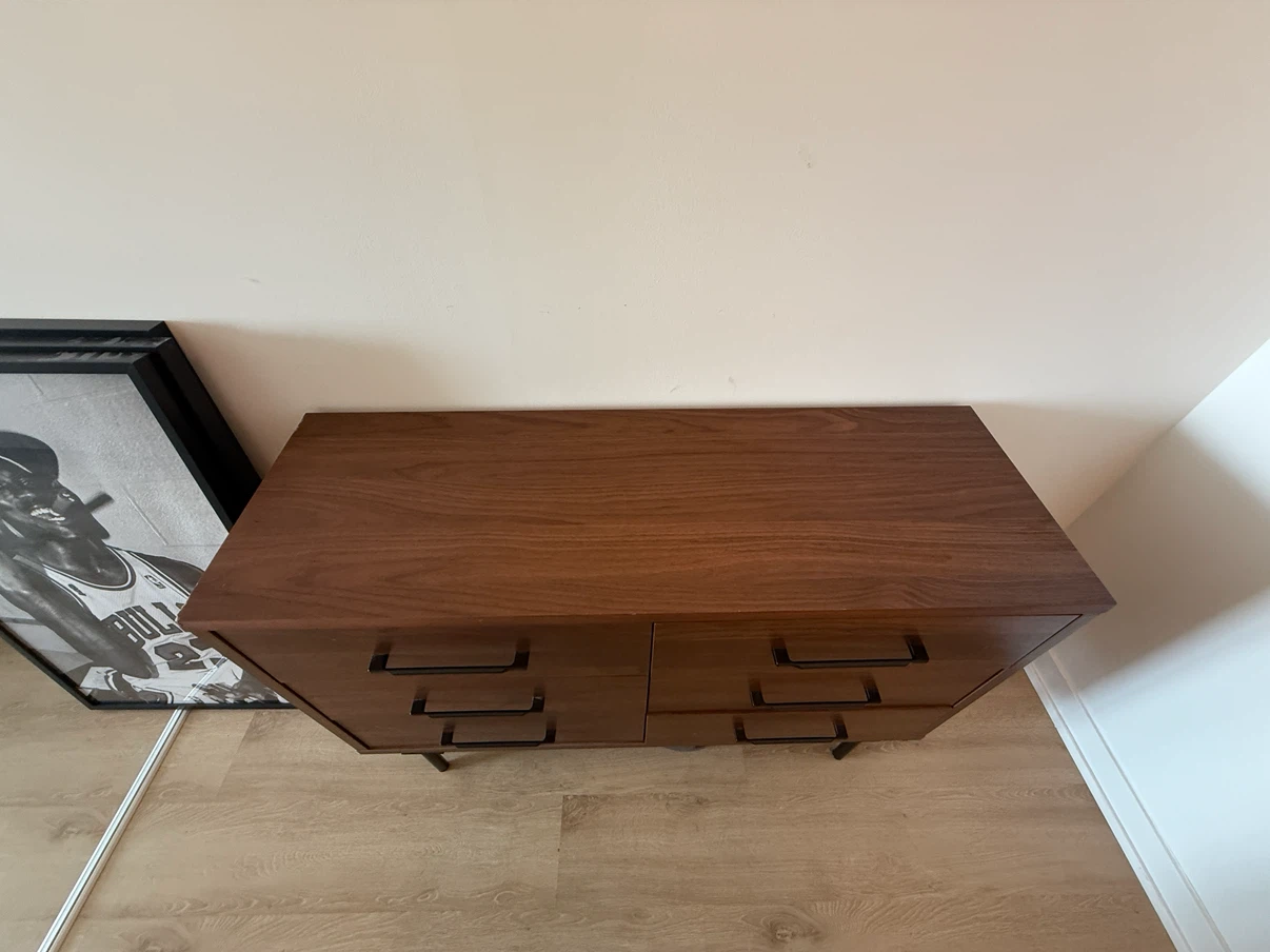 Brown Wood Dresser with 6 Drawers - photo 3