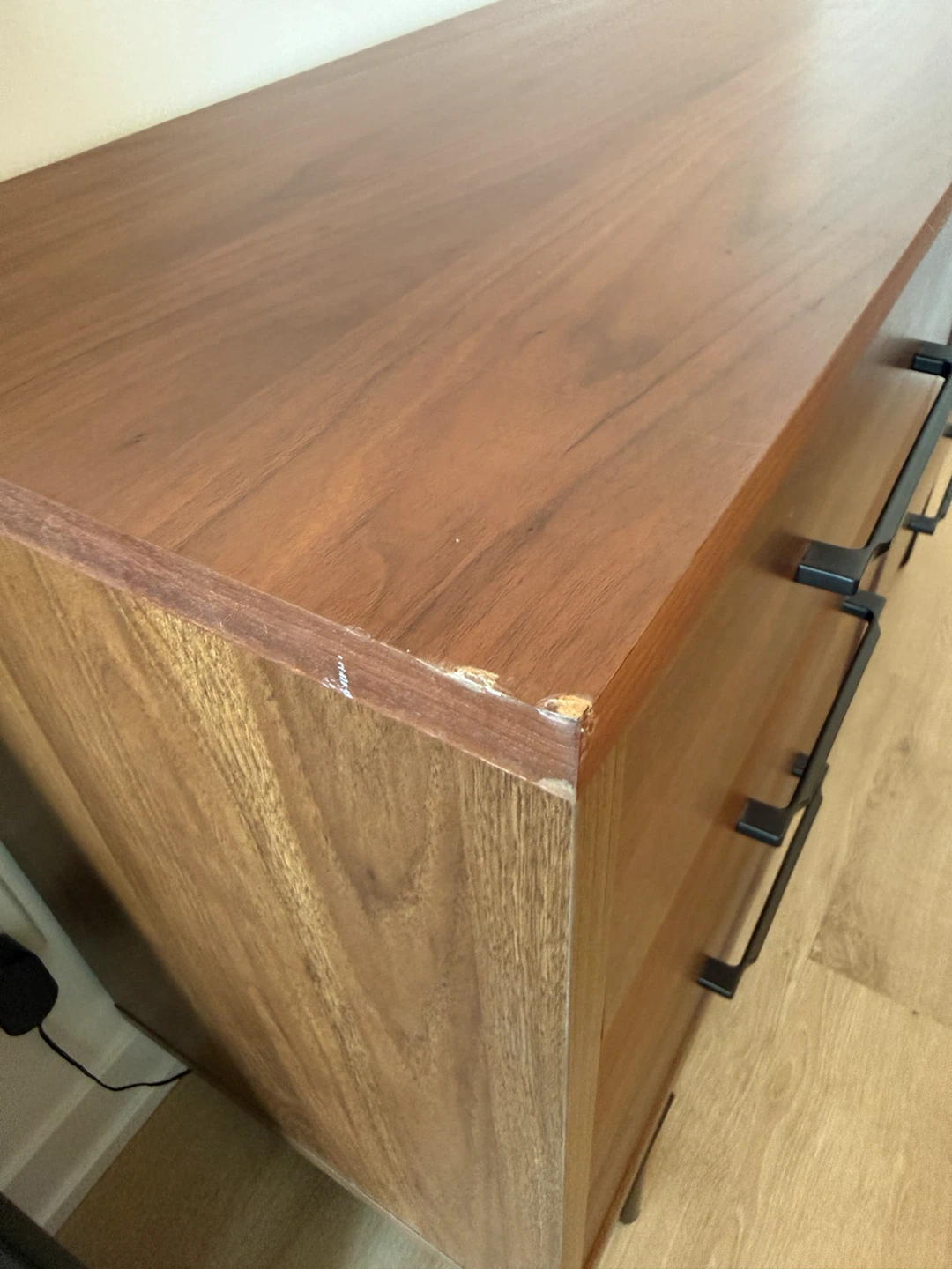Brown Wood Dresser with 6 Drawers - photo 4
