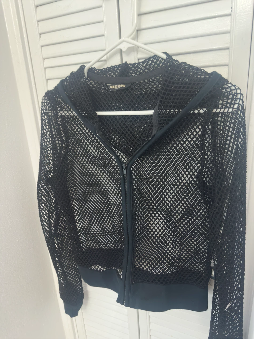 y2k GUESS JEANS Black Mesh Zip Up - photo 2