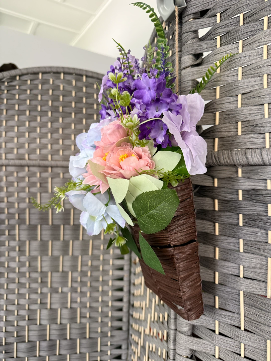 Handcrafted Hanging Artificial Flower Arrangement - photo 2