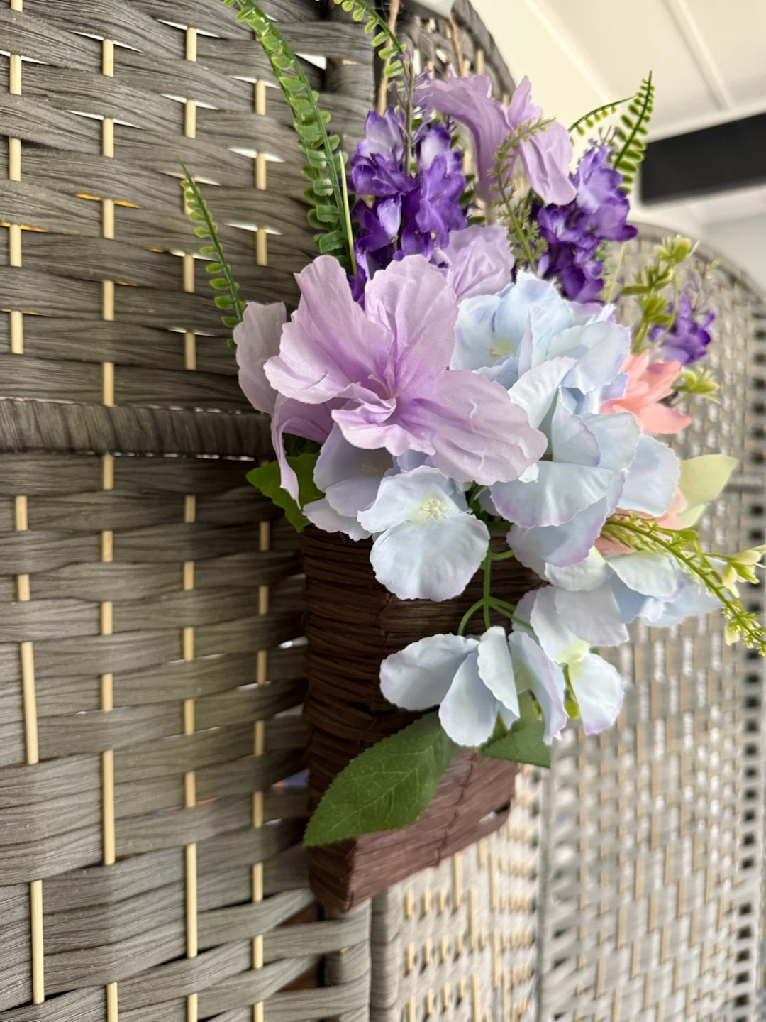 Handcrafted Hanging Artificial Flower Arrangement - photo 3