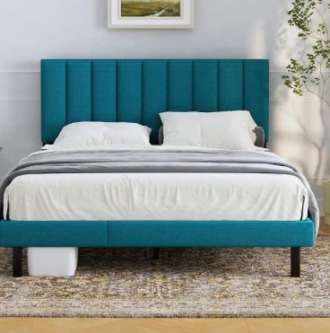 Teal Upholstered Bed Frame