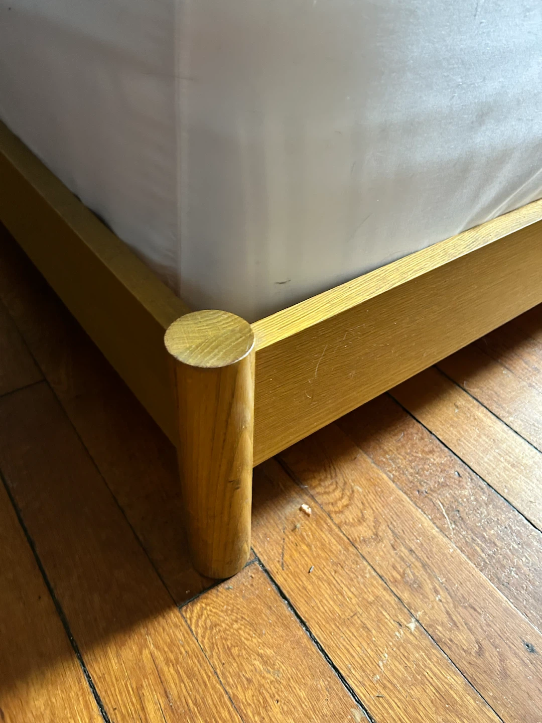Wooden Bed Frame with Upholstered Headboard - photo 2