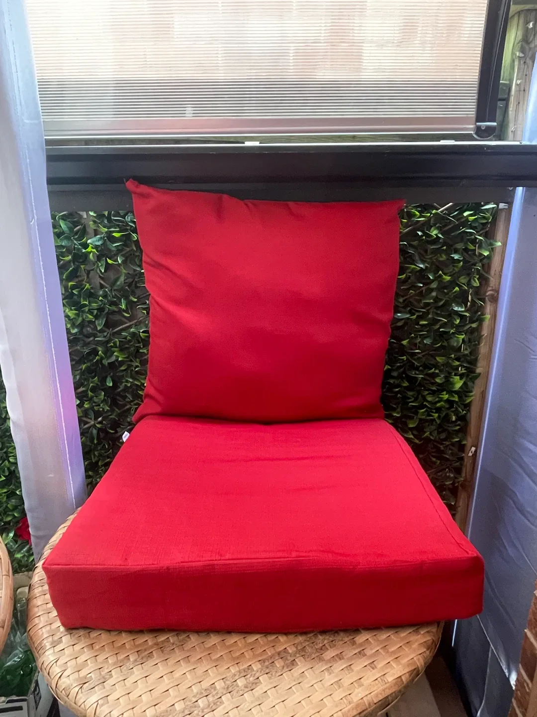 4 Red Outdoor Chair Cushion