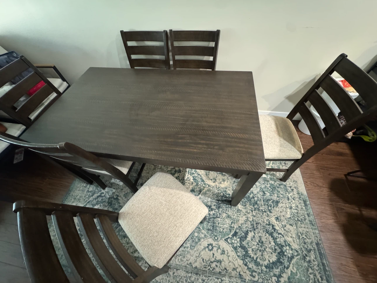 Dark Wood Dining Table and Chairs Set - photo 3