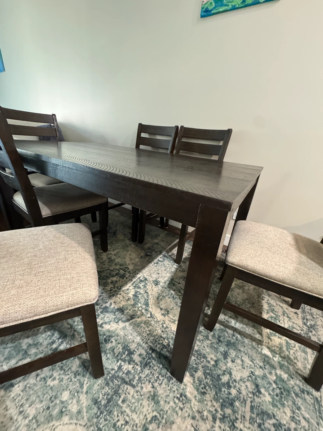 Dark Wood Dining Table and Chairs Set - photo 4