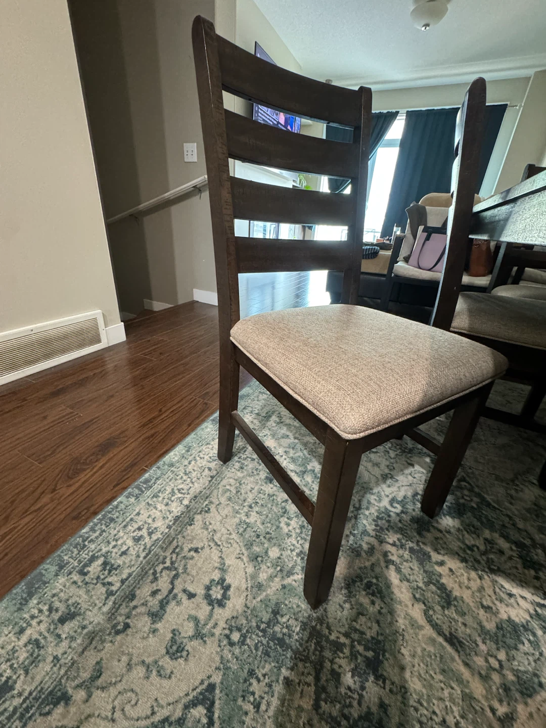Dark Wood Dining Table and Chairs Set - photo 5